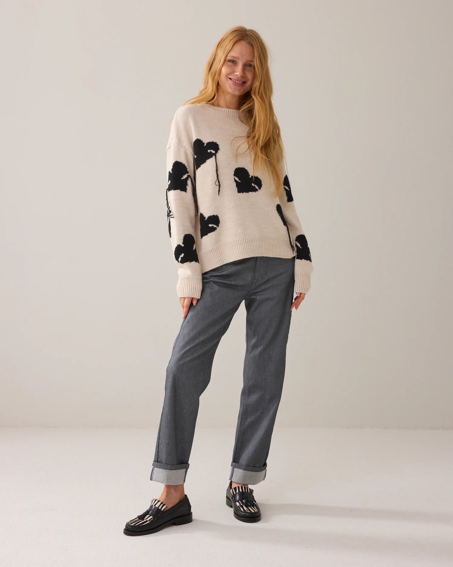 Summum Boyfriend jumper with hearts