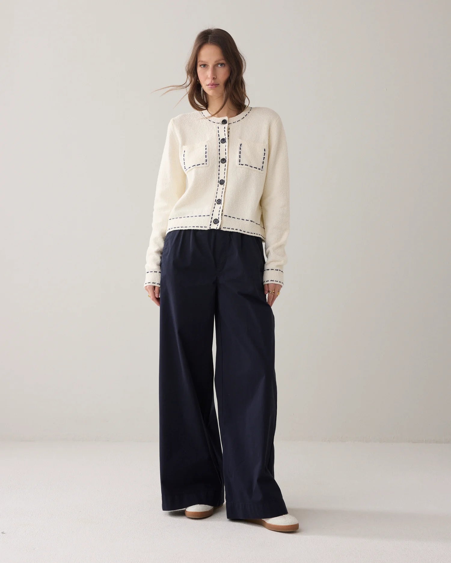 Summum Short cotton-blend cardigan