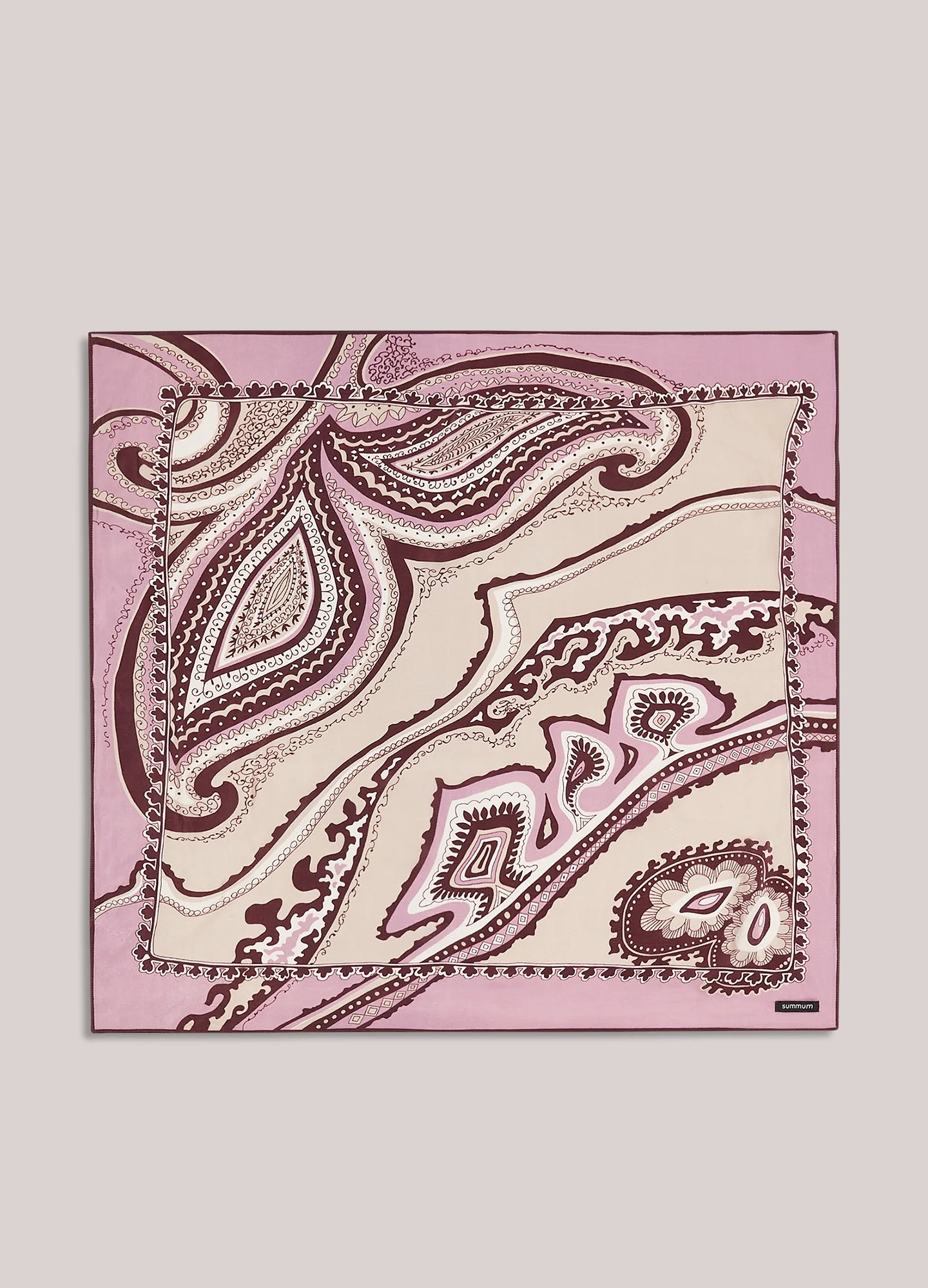 Summum Satin scarf with paisley print