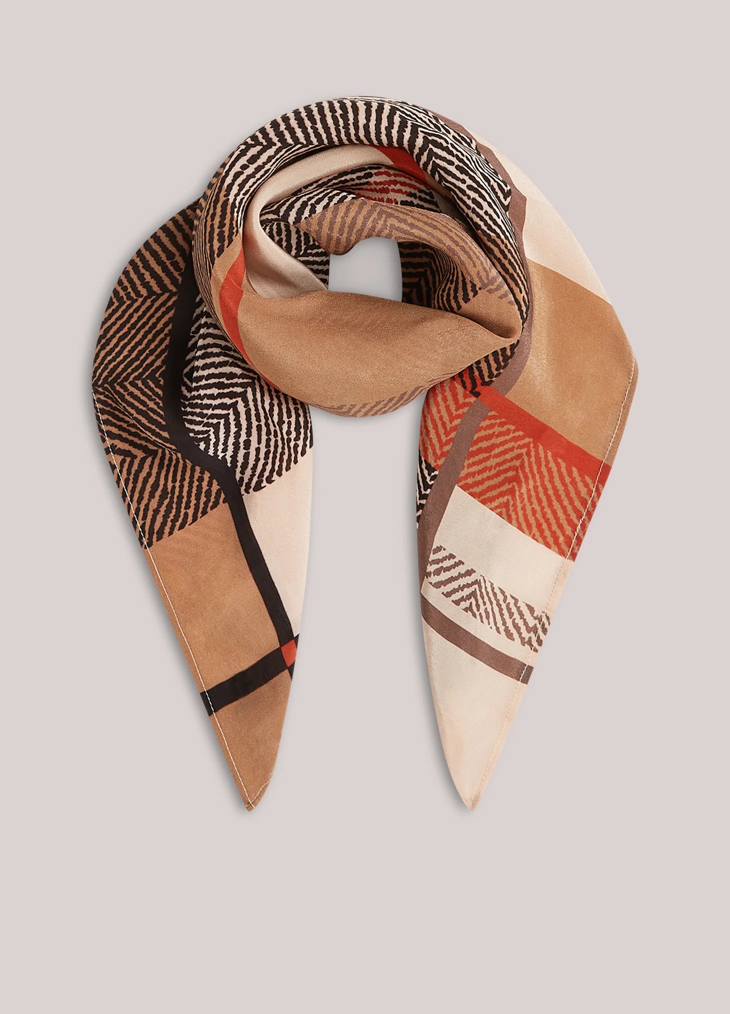 Summum Satin scarf with a checked pattern