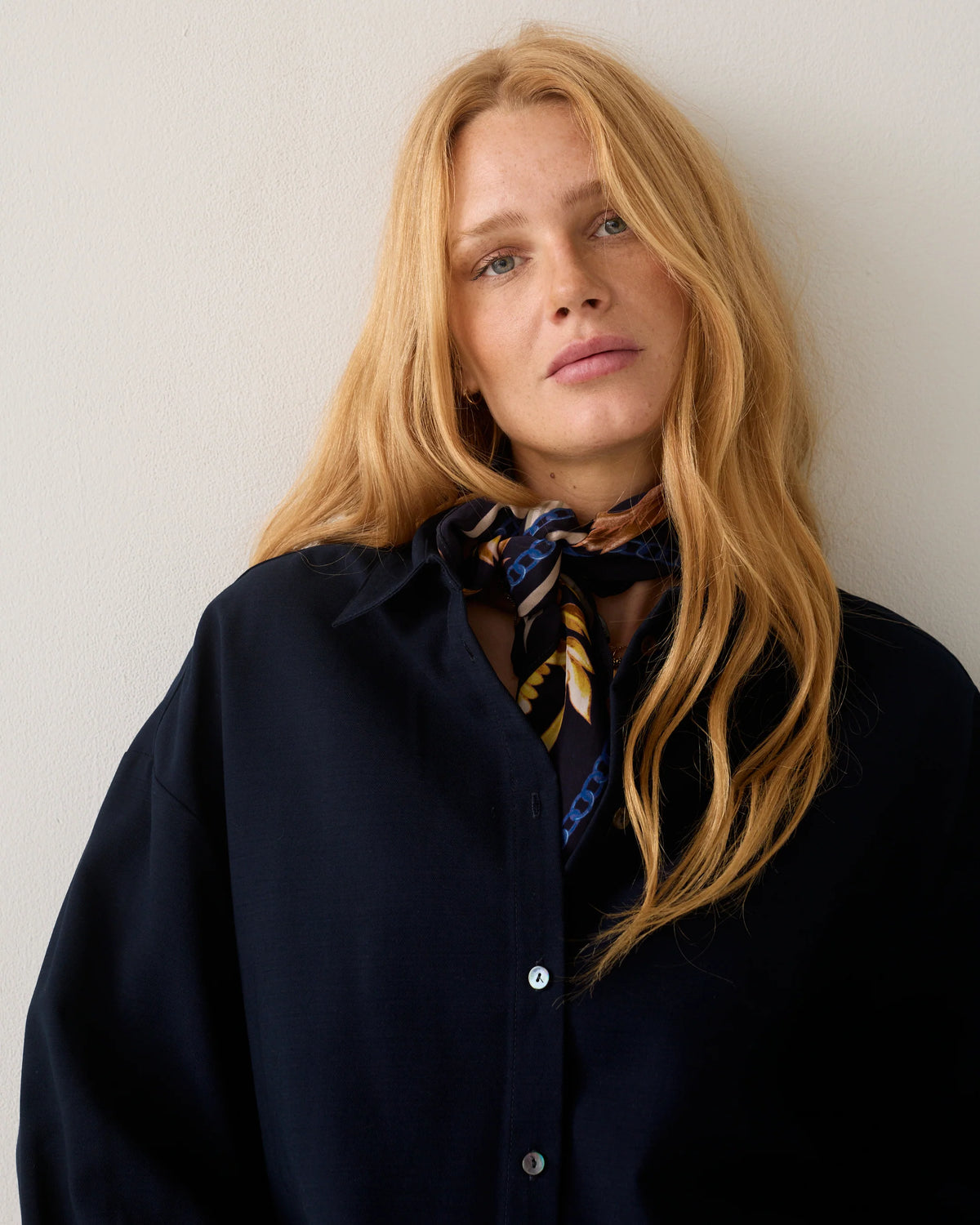 Summum Printed satin scarf