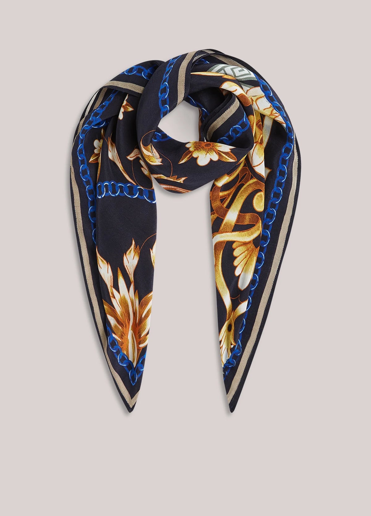 Summum Printed satin scarf