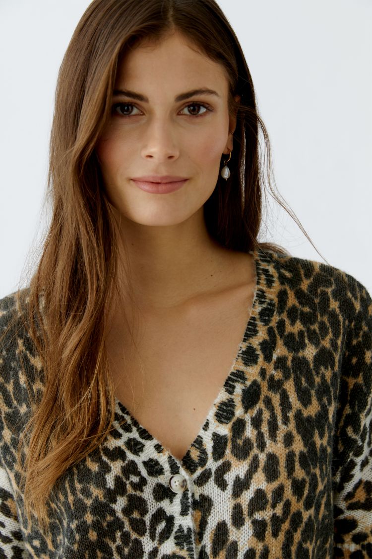 OUI Cardigan - dark camel black
