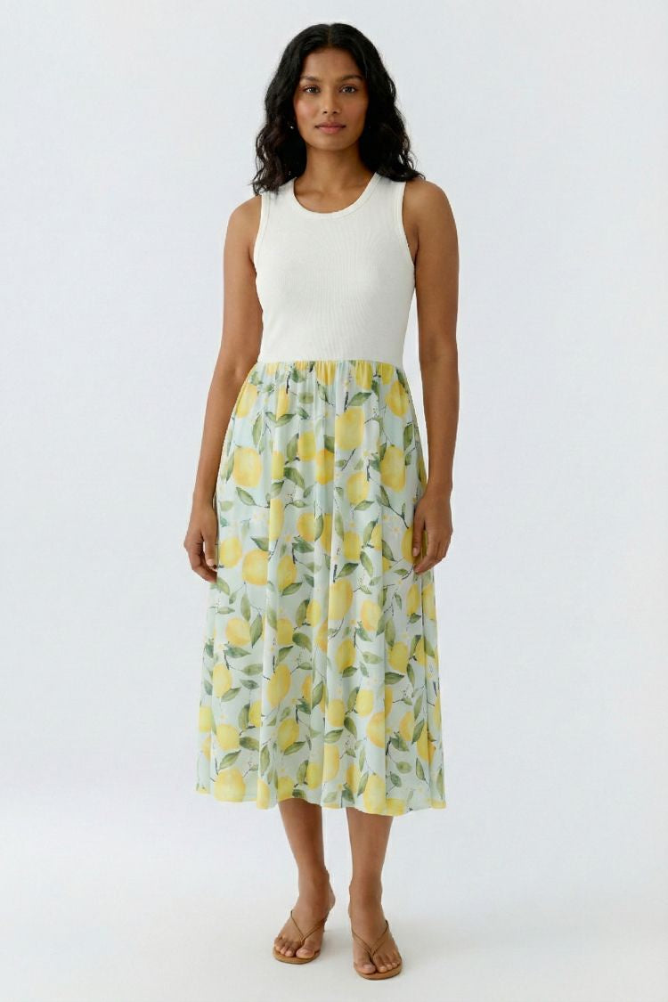 OUI Midi dress - light green yellow