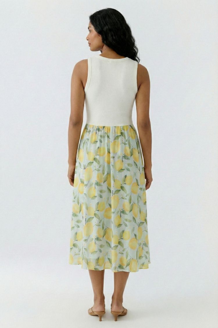 OUI Midi dress - light green yellow