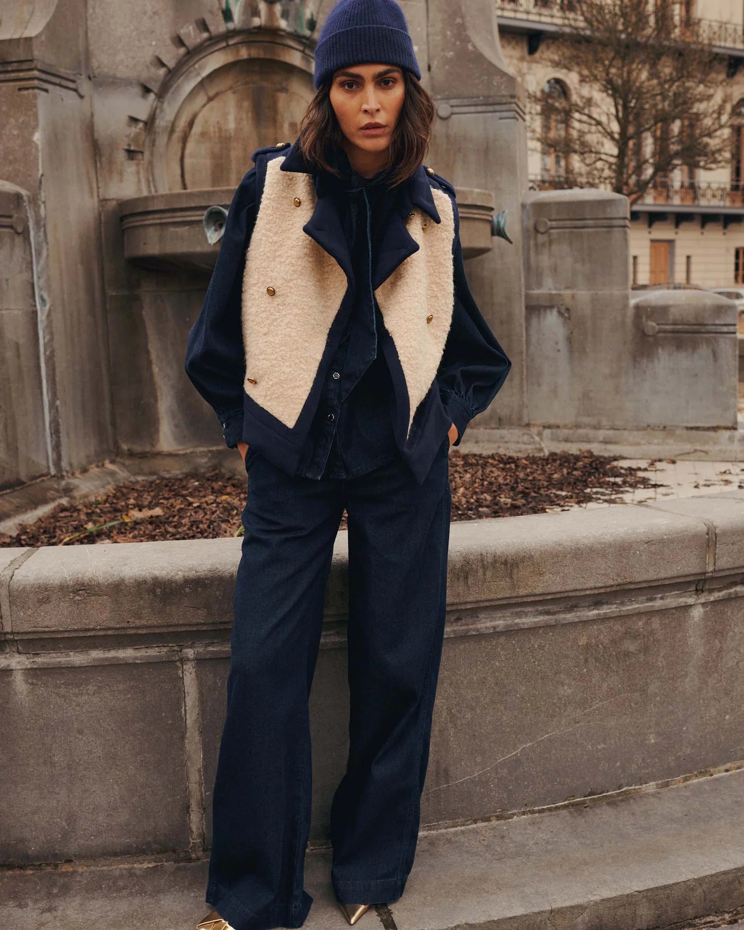 Summum Gilet in bouclé blend with wool