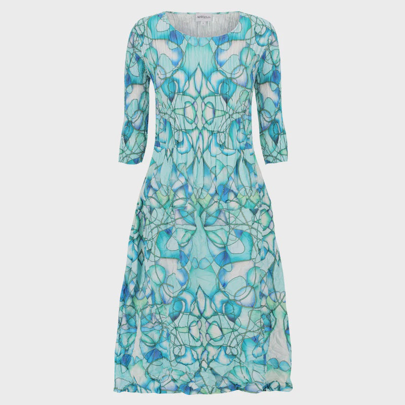 ALQUEMA 3/4 Sleeve Smash Pocket dress Sea Glass
