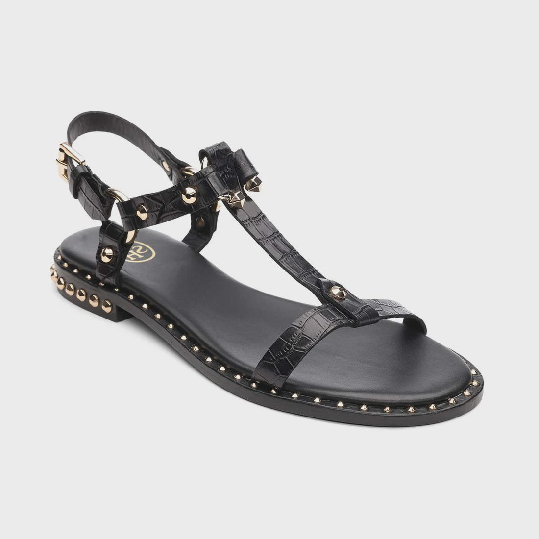 ASH Patsy Bis Croc Printed Embellished Flat Sandal