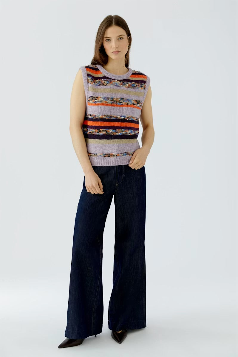 Oui Pullunder - lilac camel