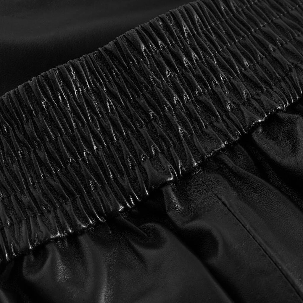DEPECHE Beautiful Free leather shorts with elastic