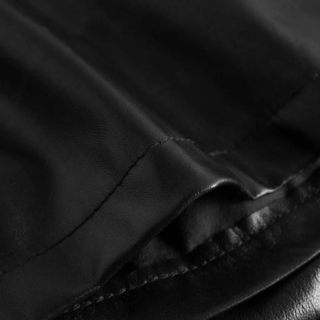 DEPECHE Beautiful Free leather shorts with elastic