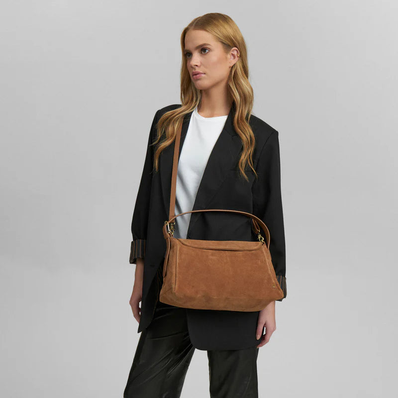 DEPECHE Exclusive suede crossbody bag