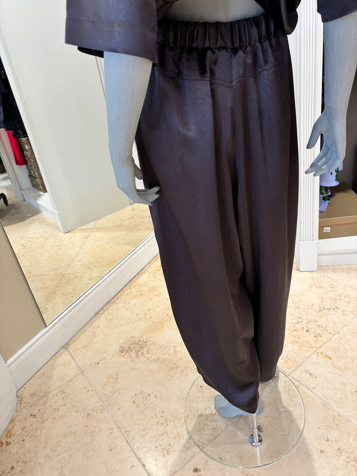 ALYSI WIDE-LEG SATIN TROUSERS