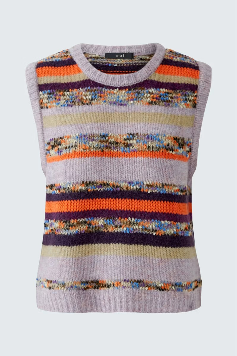 Oui Pullunder - lilac camel