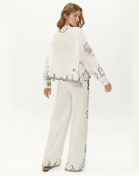 ME369 Helena Embroidered Linen Shirt