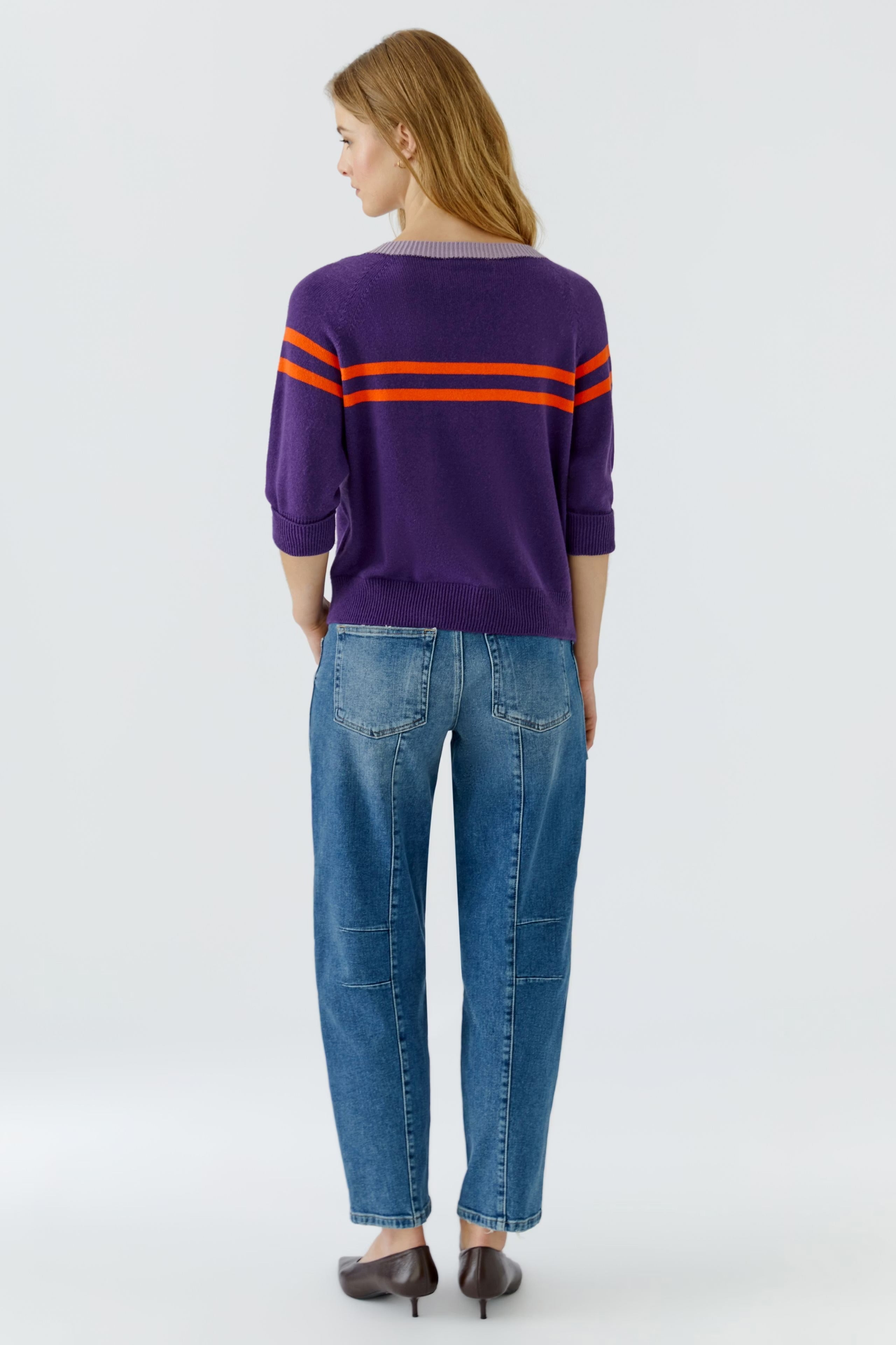 Oui pullover - dark violett orange