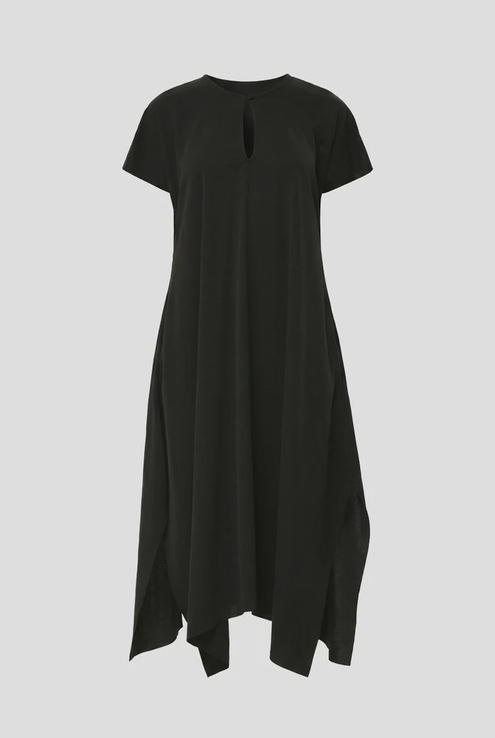 humility Black Fluid Long Jersey Dress