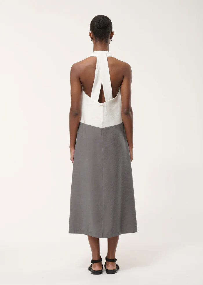 humility Long dress with two-tone back neckline