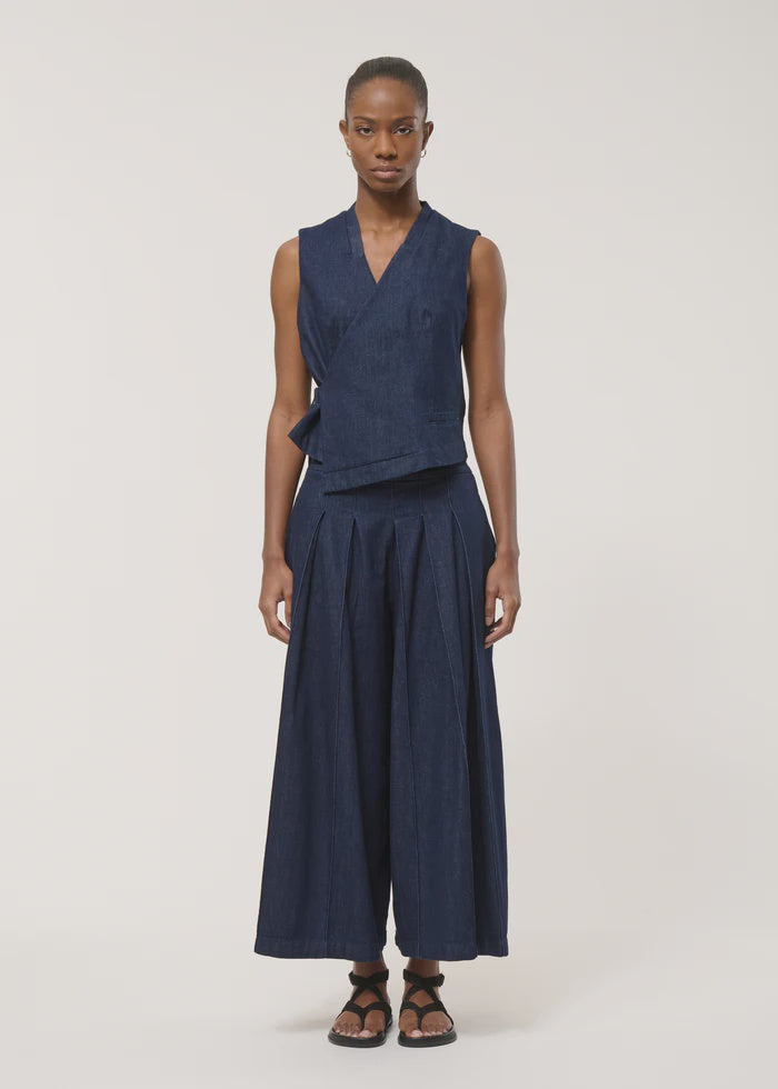 humility Denim wrap vest