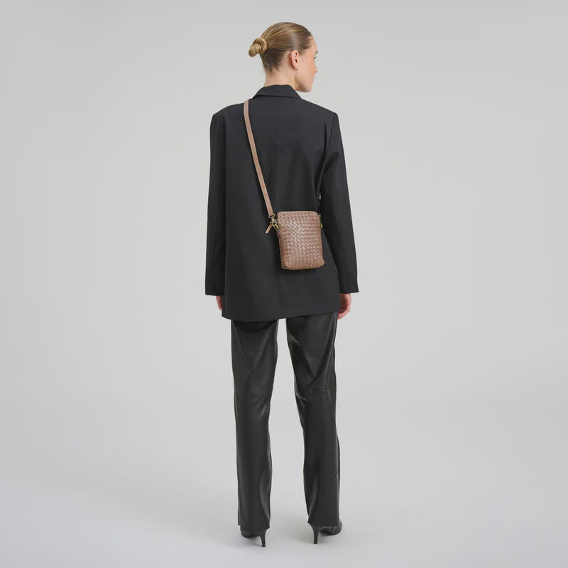 Depeche Handwoven calf leather mobile bag