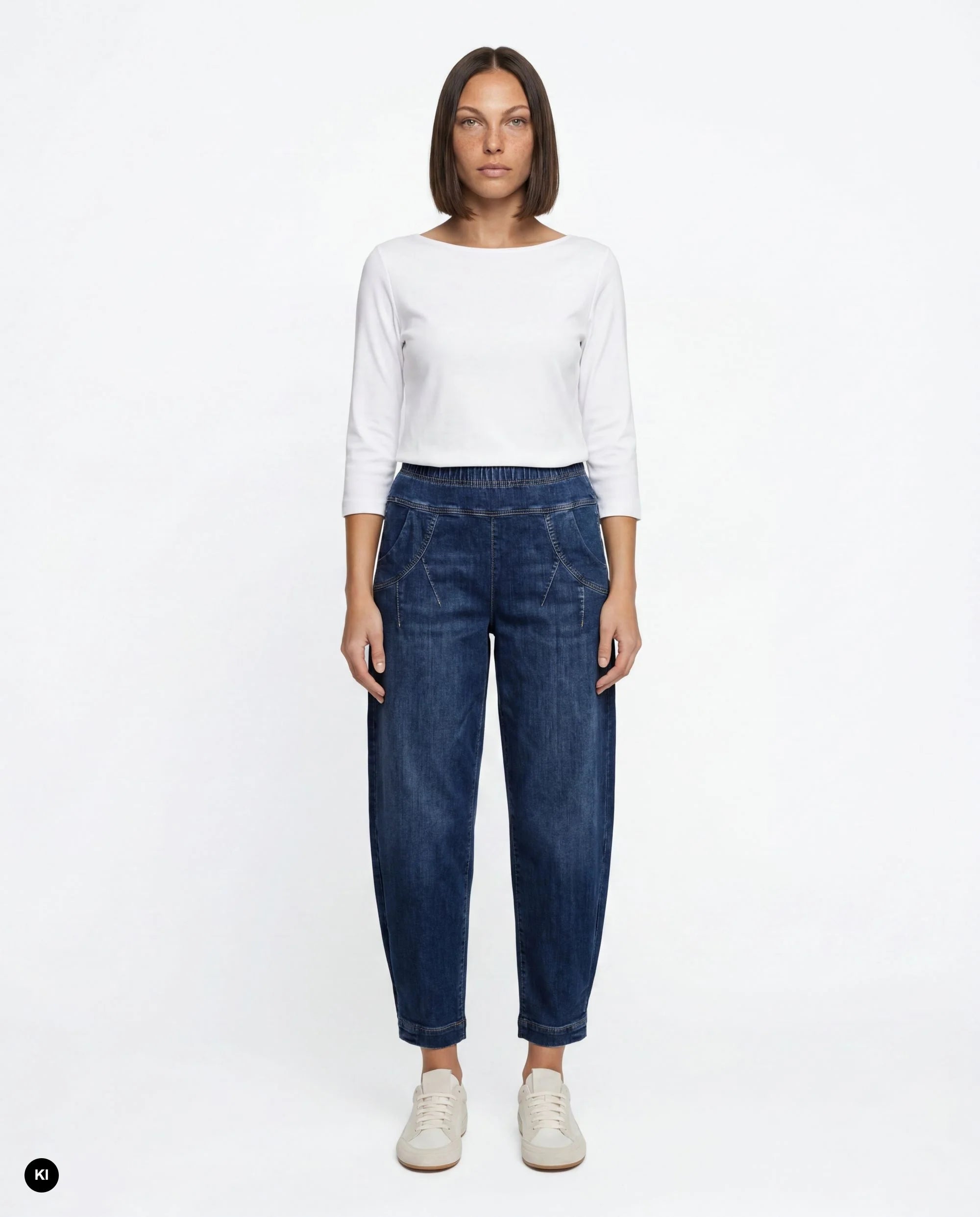 Stehmann Rachell in 6/8 length in power stretch denim