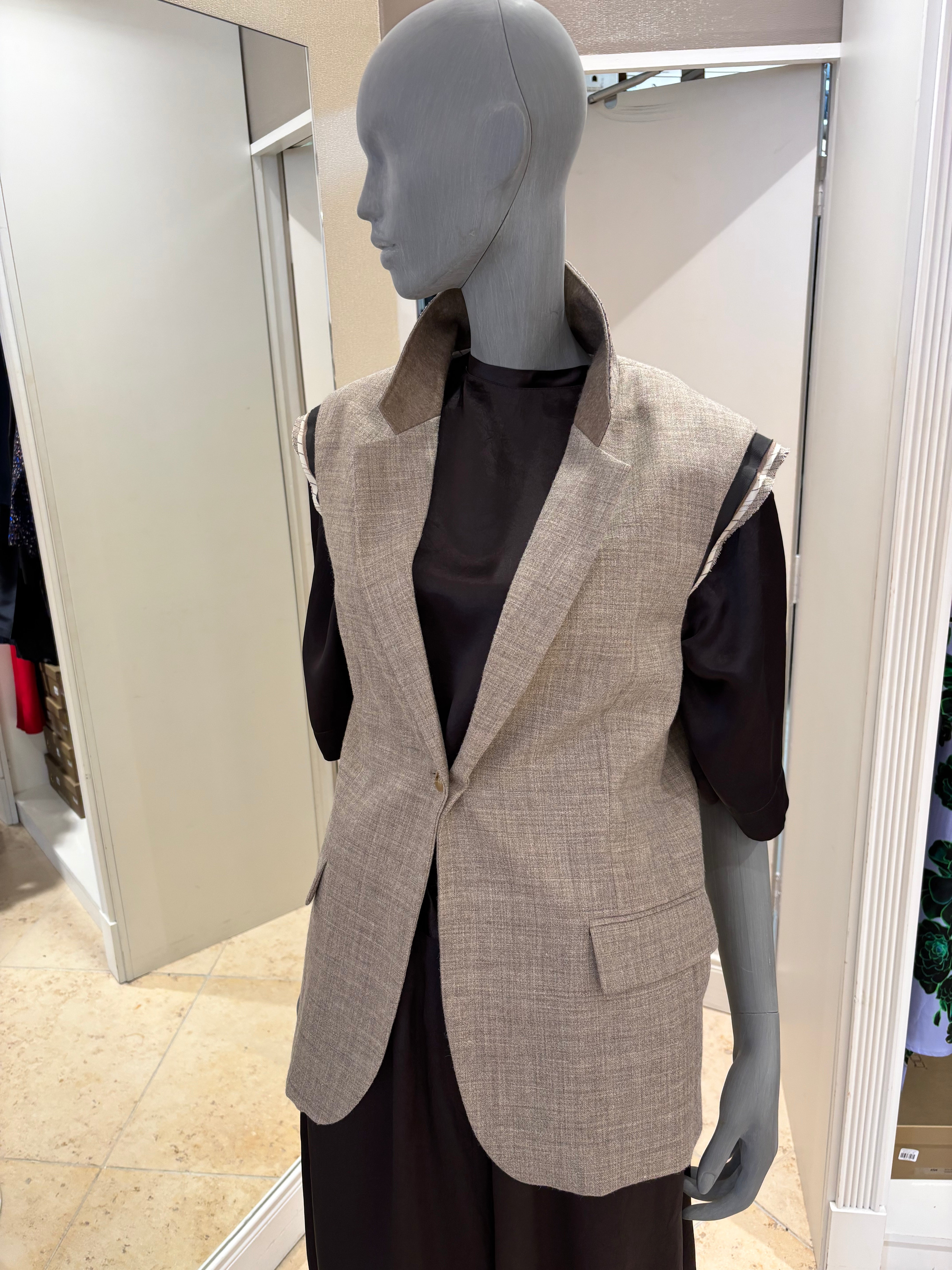 ALYSI SINGLE-BREASTED WOOL WAISTCOAT
