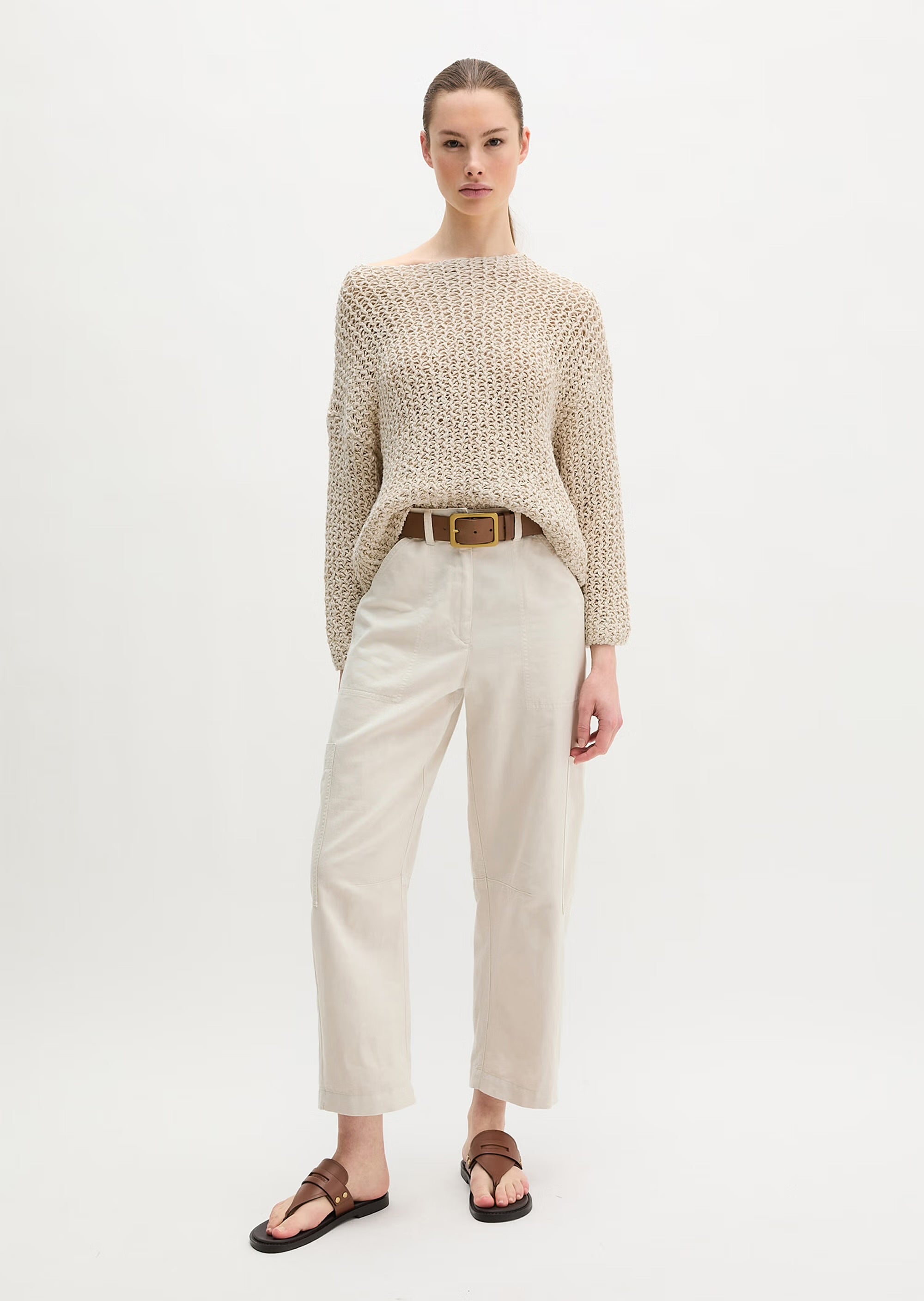 Marc O'Polo Barrel trouser loose made from an organic cotton/lyocell/linen blend