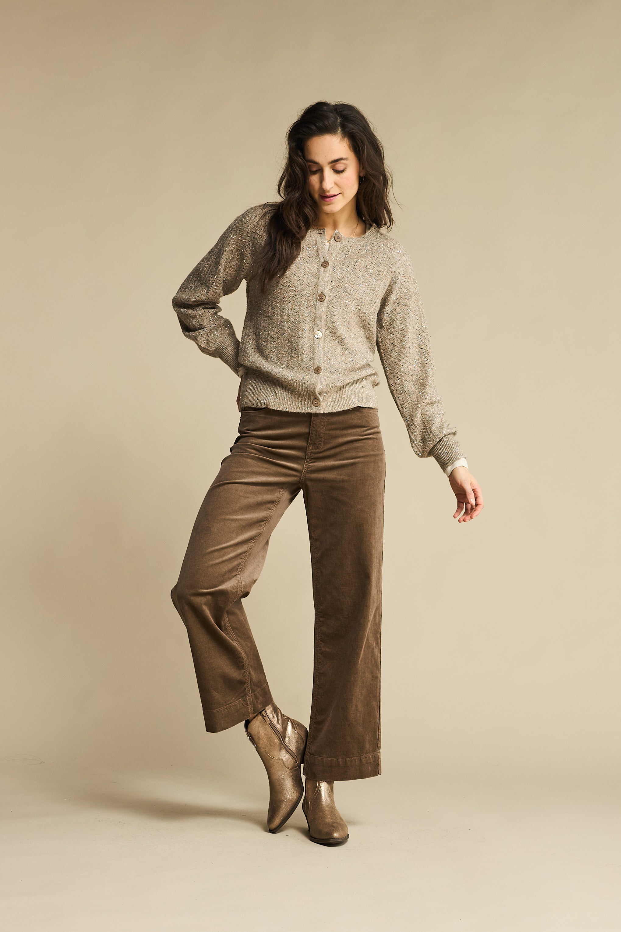 Red Button Conny Shiny Cord Inseam