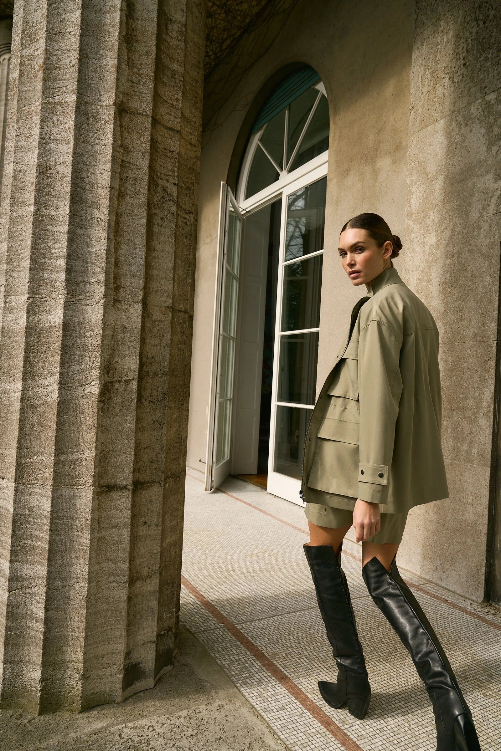 Marc Aurel Jacket in elastic Tencel