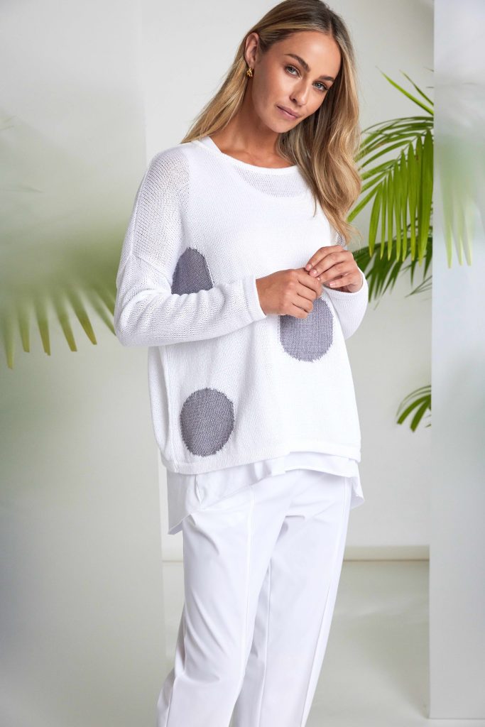 NAYA Spot Print Round Neck Organic Knit