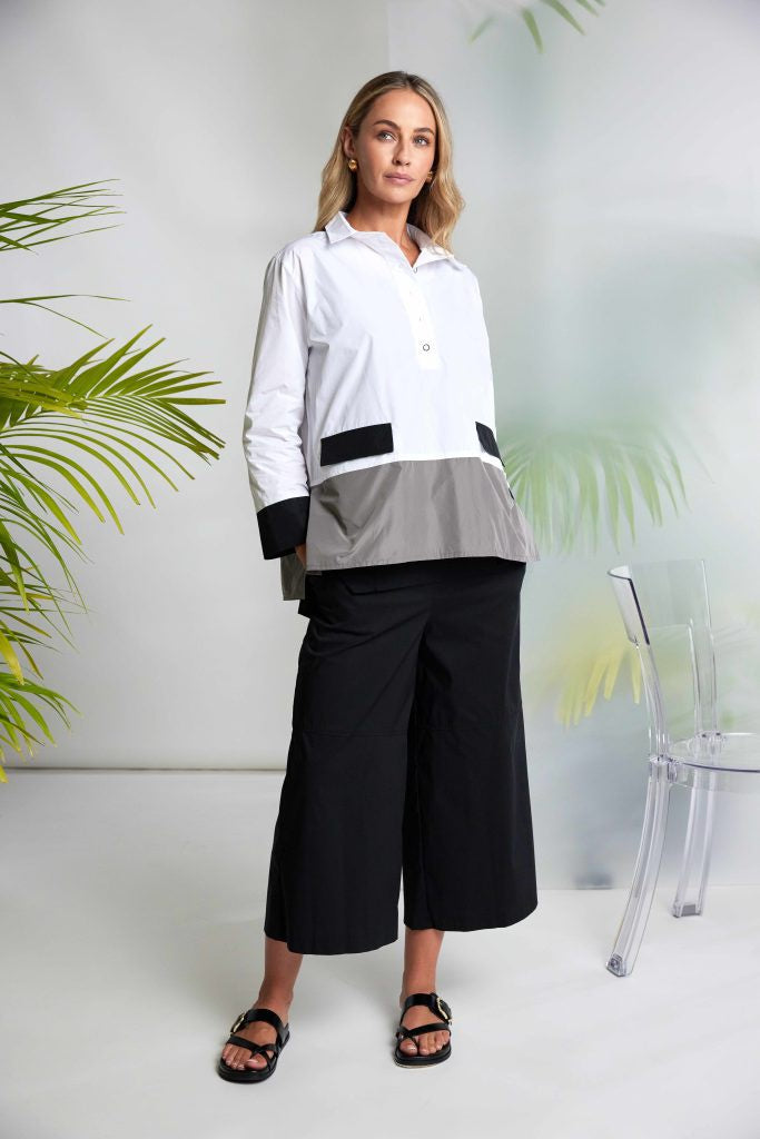 NAYA Crop Wide Leg Trouser With Side Pocket