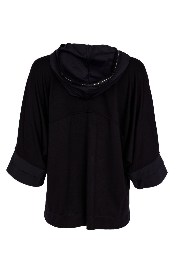 NAYA Drawstring Hem Zip Jacket With Contrast Front Section With Pocket