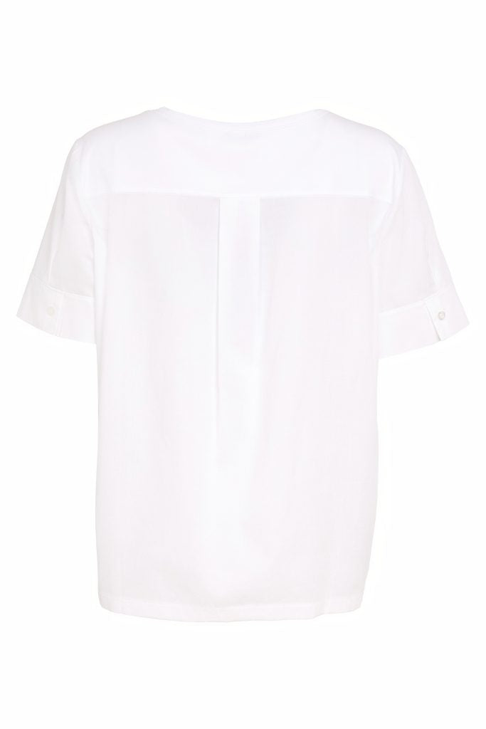 NAYA Top with cut away hemline & contrast sleeve