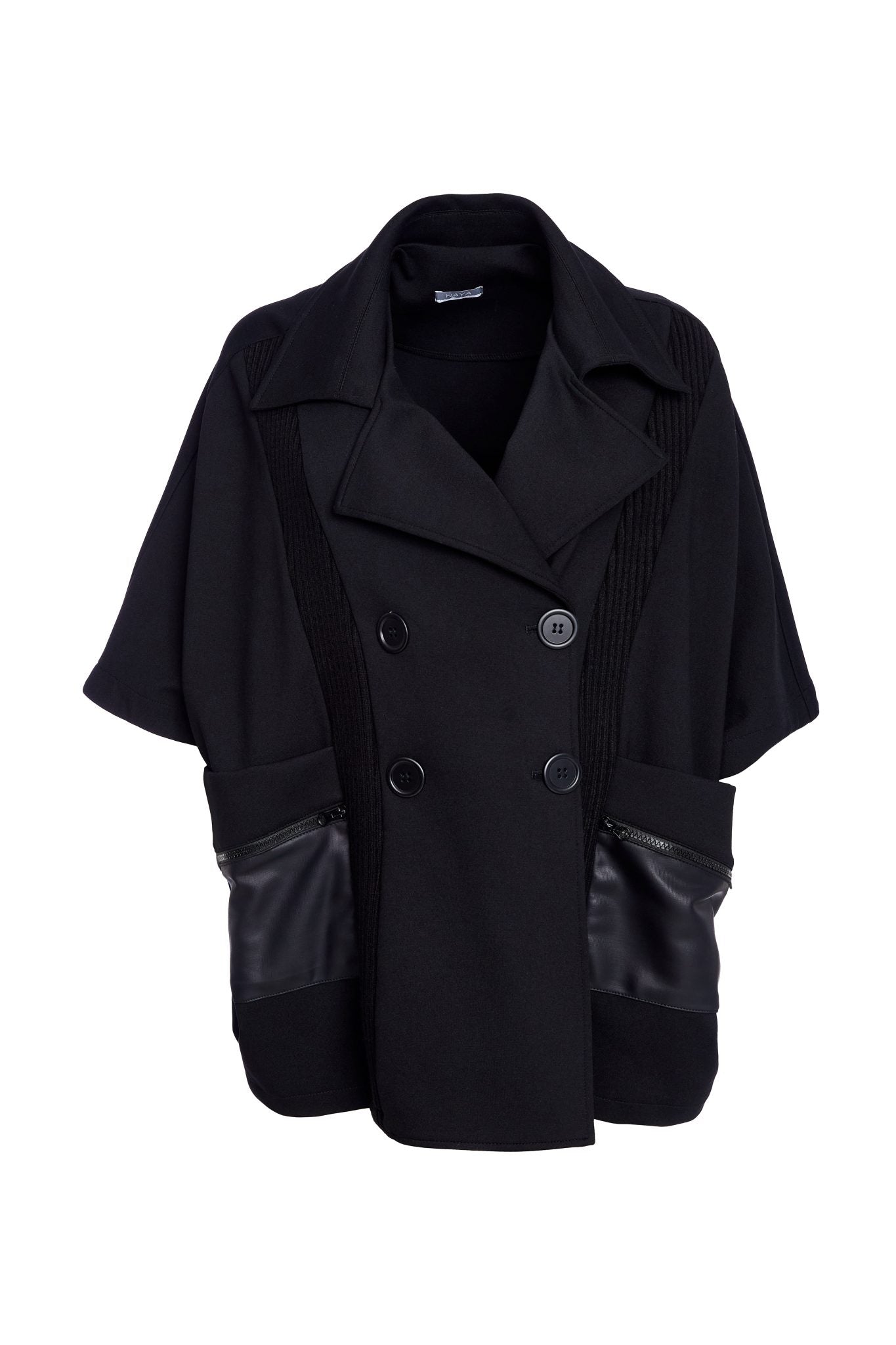 NAYA Double breasted jacket with knit panels