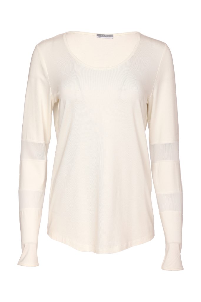 NAYA Jersey Top With Mesh Insets At Sleeve