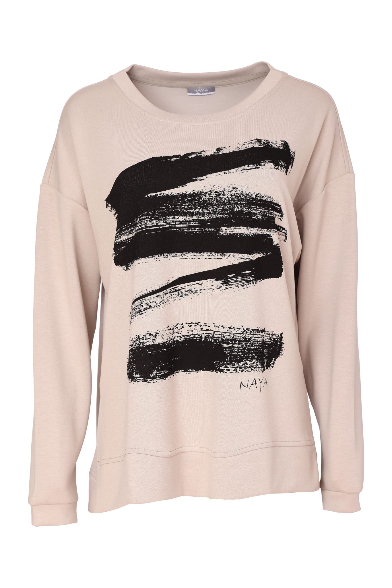 NAYA Brush Stroke Placement Print Top