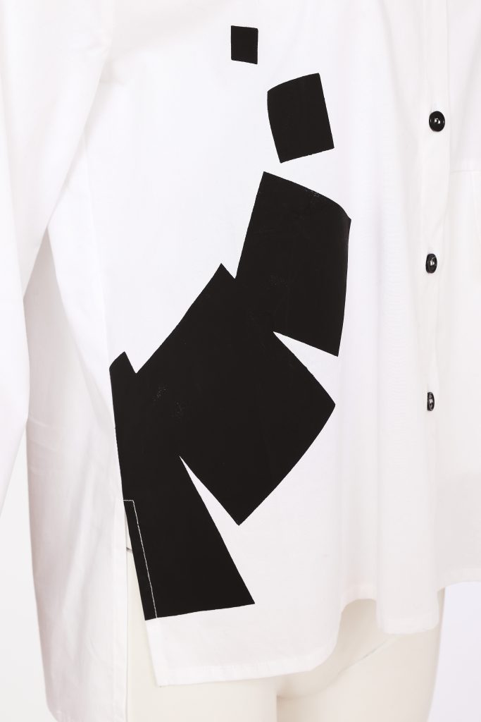 NAYA Placement Print Shirt With Contrast Trim