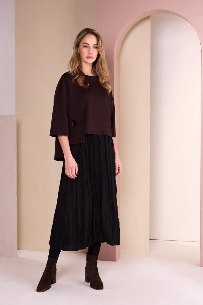 NAYA Two Piece Crushed Dress With Overtop