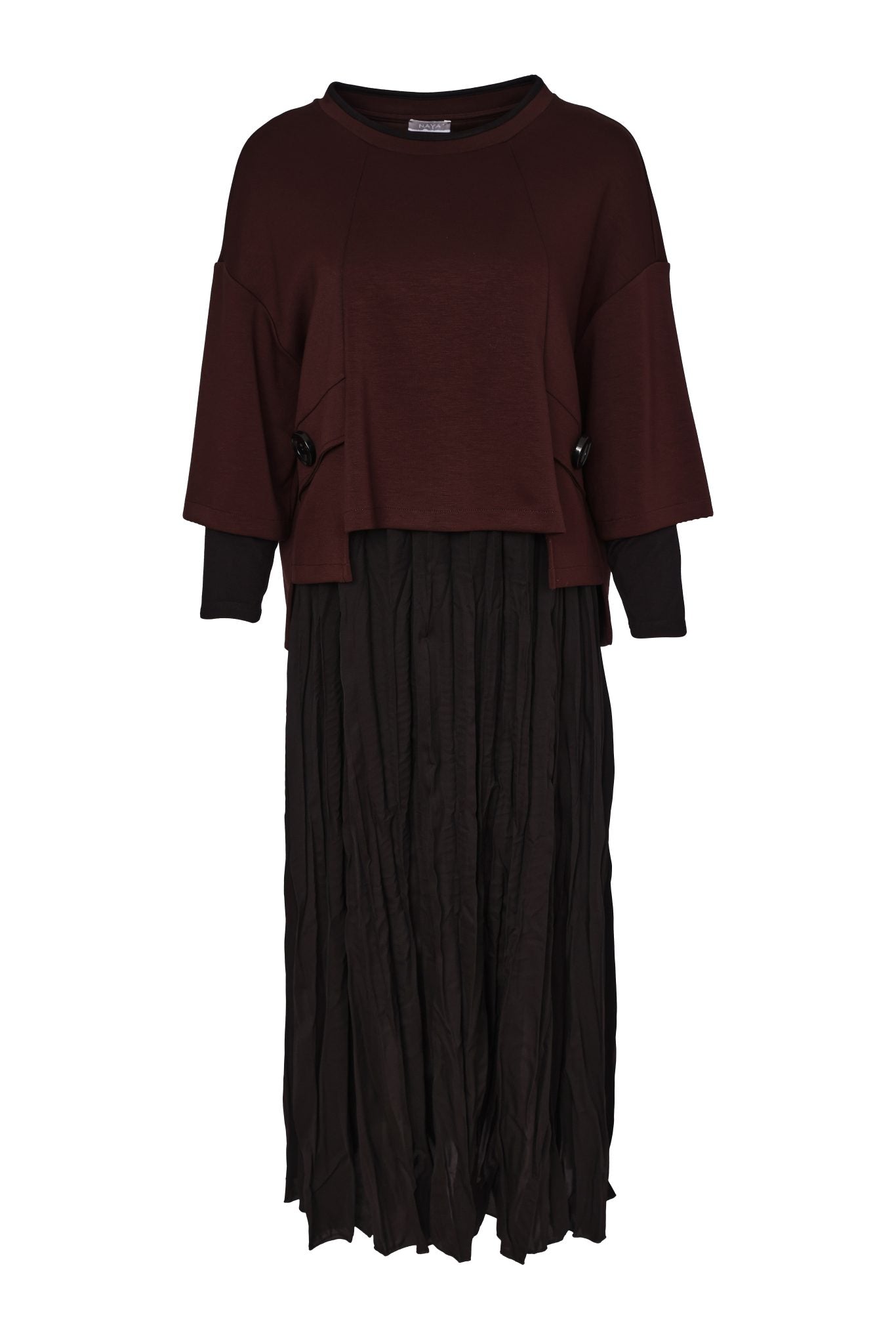 NAYA Two Piece Crushed Dress With Overtop