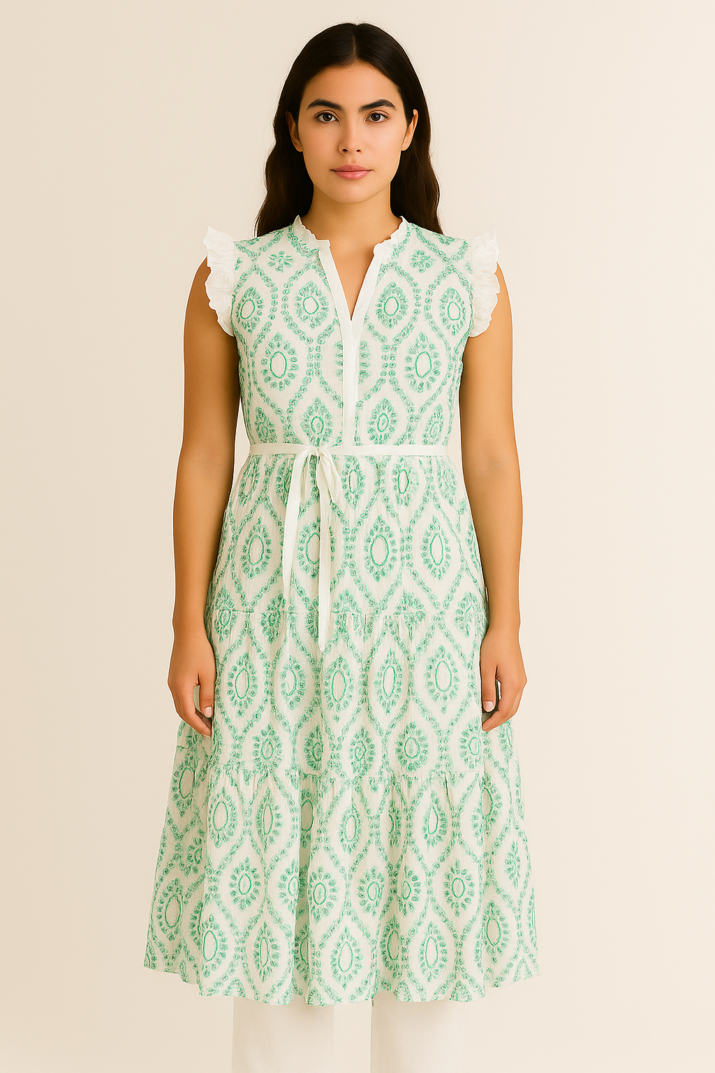 Handprint Dream Apparel Verde Dress