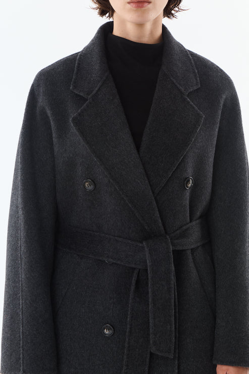 Giovanni Pairs OLIVE - Blended wool and cashmere coat