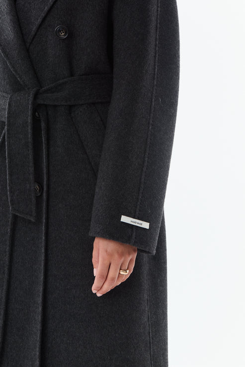 Giovanni Pairs OLIVE - Blended wool and cashmere coat
