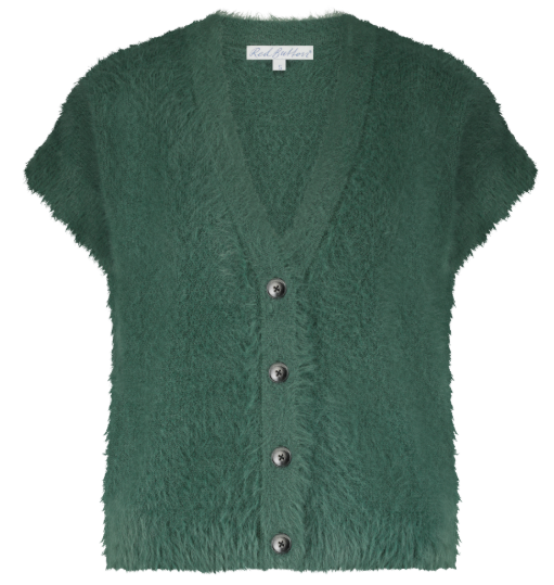 Red Button Sleeveless Fuzzy