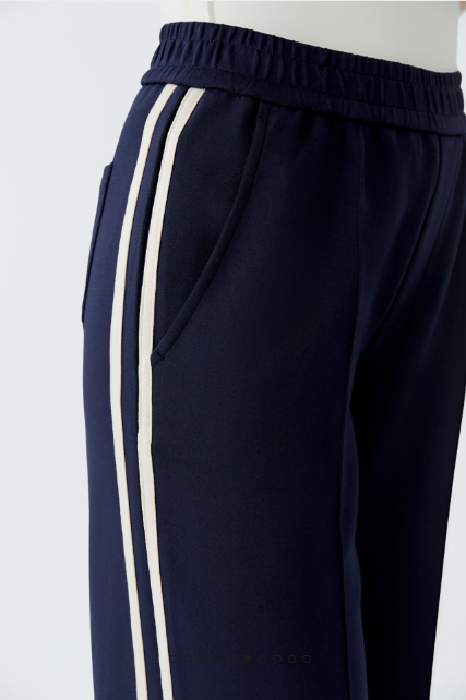 OUI Slip pants - dark blue white