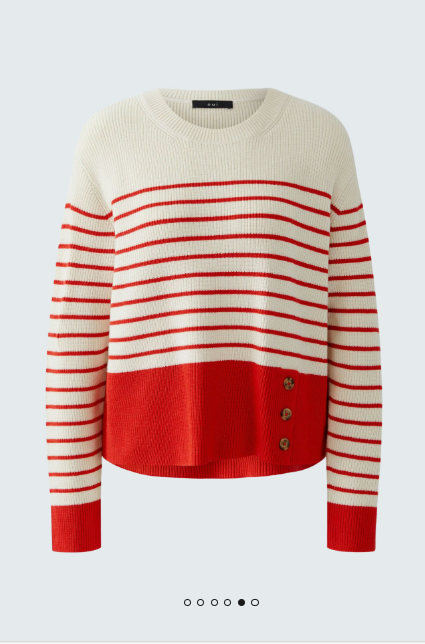 OUI Pullover white red