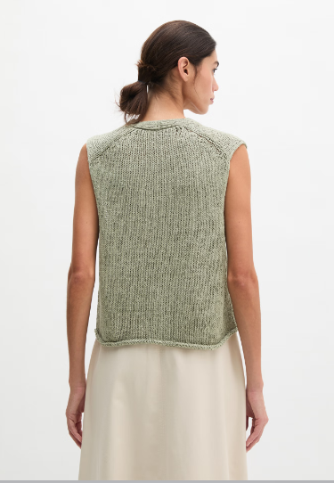 Marc O'Polo Sleeveless cardigan slim made from ribbon yarn