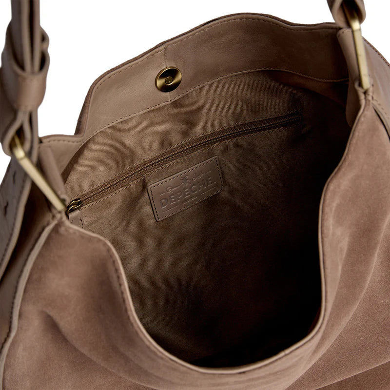 Depeche Shoulder bag in suede and cow leather
