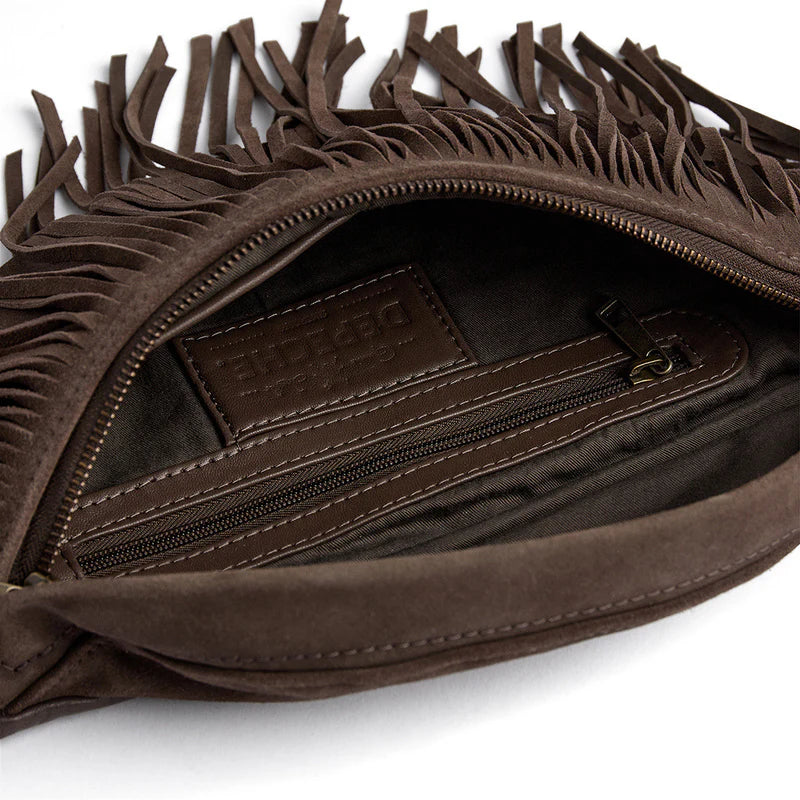 DEPECHE Suede bumbag with fringes