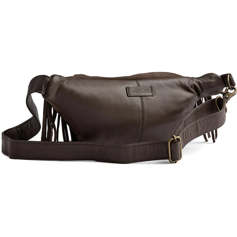 DEPECHE Suede bumbag with fringes
