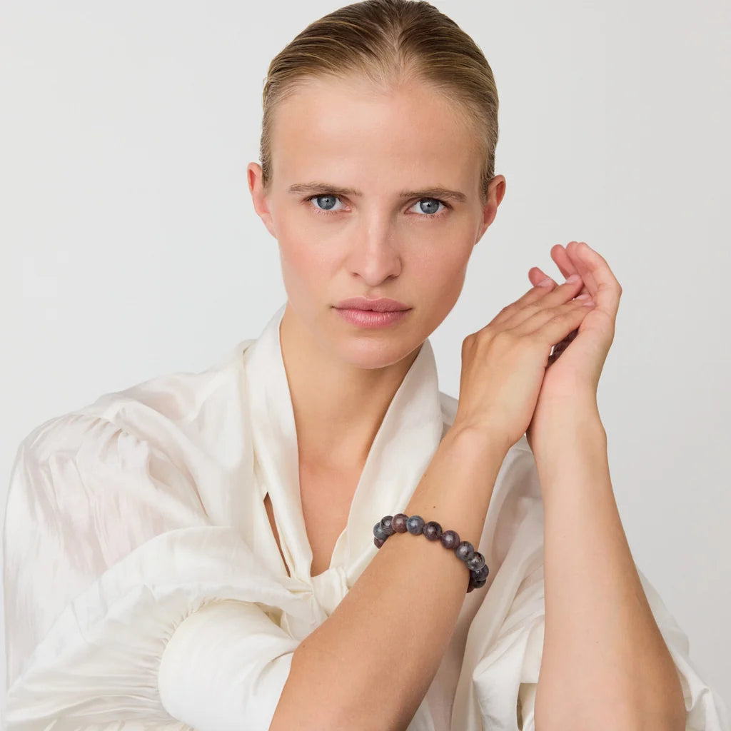 Vanessa Baroni Mini Beads Flex Bracelet ikat marble